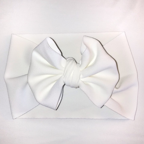Other - White Baby and Toddler Headwrap Hairbow